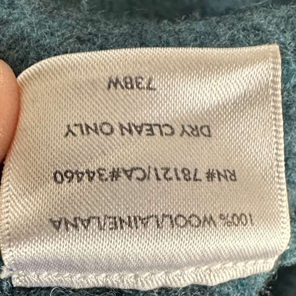 Eileen Fisher Woman’s Felted Wool Teal Jacket Blazer large open front - Picture 14 of 14